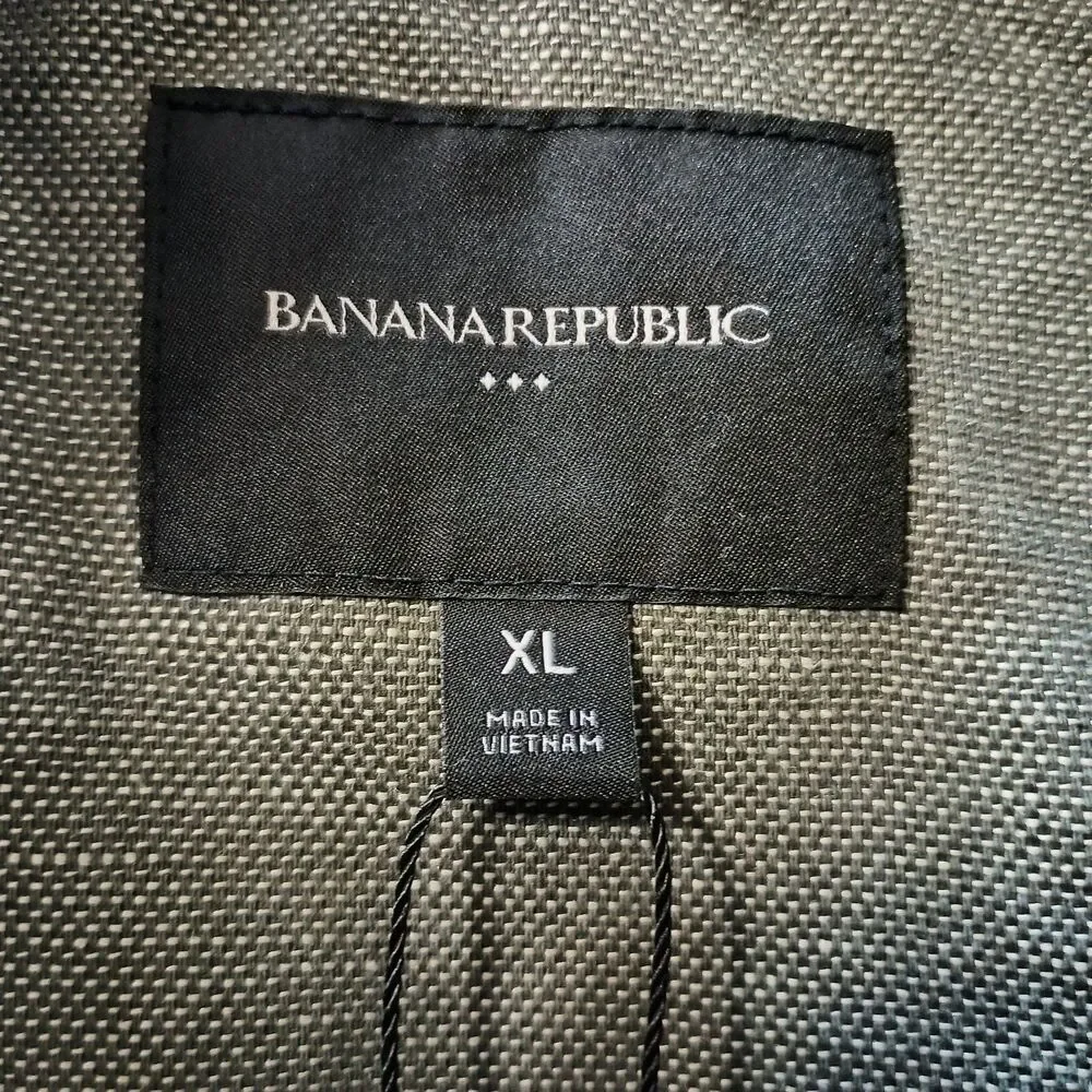 Banana Republic Factory Linen Blend Bomber Jacket Olive XL Full Zip Lightweight